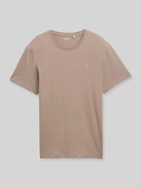 T-shirt o kroju regular fit z czystej bawełny z wyhaftowanym logo Tom Tailor