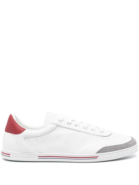 Sneakerși Dolce & Gabbana din piele cu dungi alb