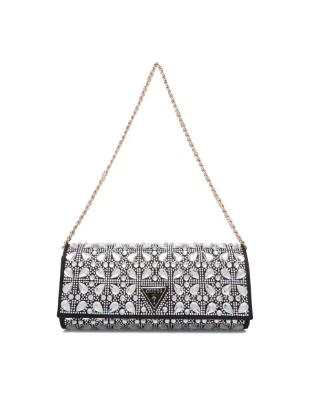 Guess Kabelka Elsie Mini strieborná