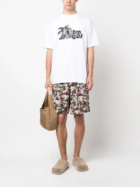 Raštuotos šortai Palm Angels ruda