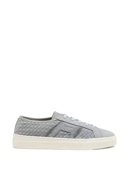 Sneakerși Santoni din piele gri