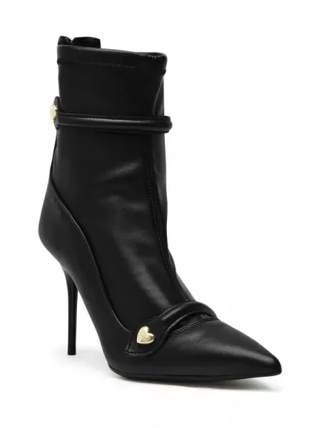 Love Moschino Botine cu adaos de piele negru