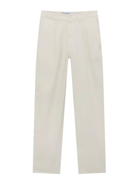 Pull&Bear Pantaloni cu cute ecru