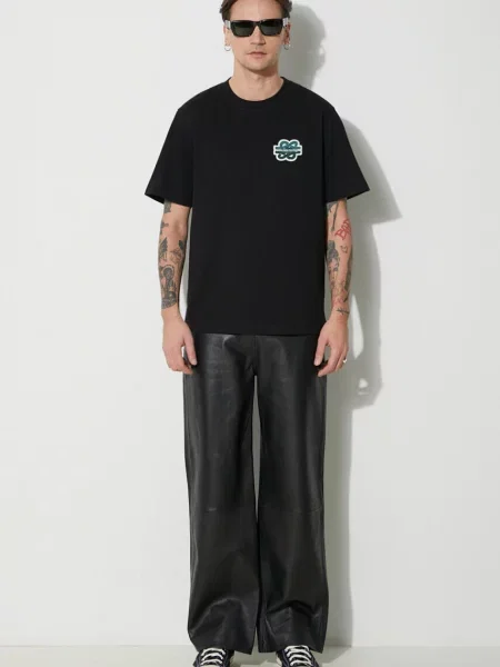 Majica Filling Pieces T-shirt Gowtu za muškarce s aplikacijom crna