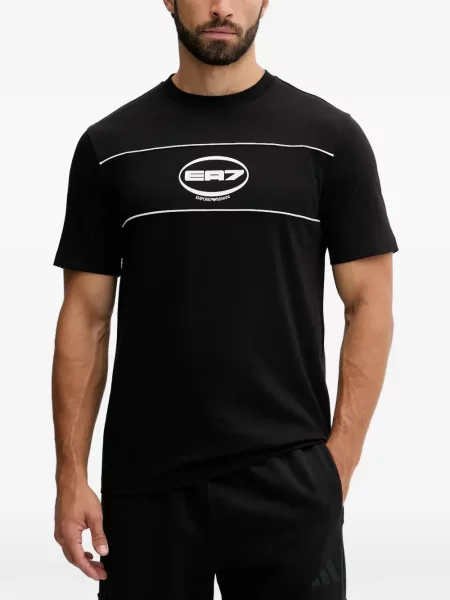 Tricou Ea7 Emporio Armani cu imagine cu decolteu rotund negru