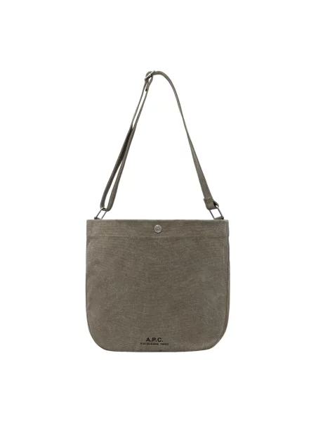 A.P.C. torebka shopper Besace Journal zielona