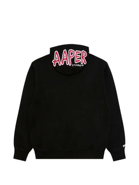 Hoodie Aape By *a Bathing Ape® με αυτόγραφο με κορδόνι μαύρο