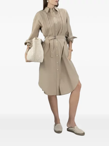 Rochie tip cămașă Brunello Cucinelli cu broderie