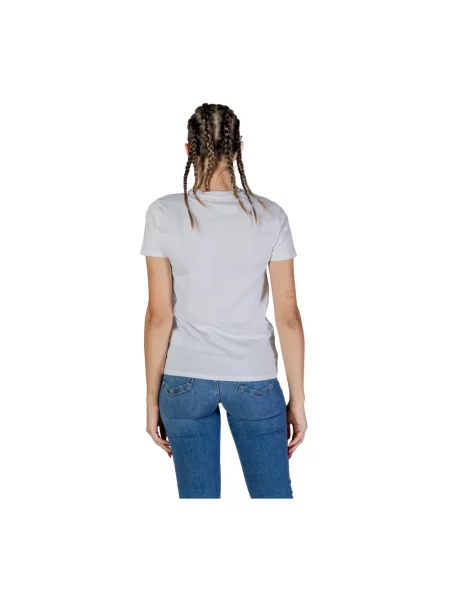 T-shirt z z obszyciem kamieniami stras Guess biała