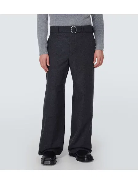 Volnene hlače Jil Sander siva