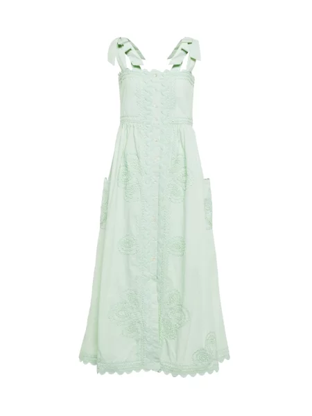 Sukienka midi Juliet Dunn do kolan popelinowa garniturowa zielona