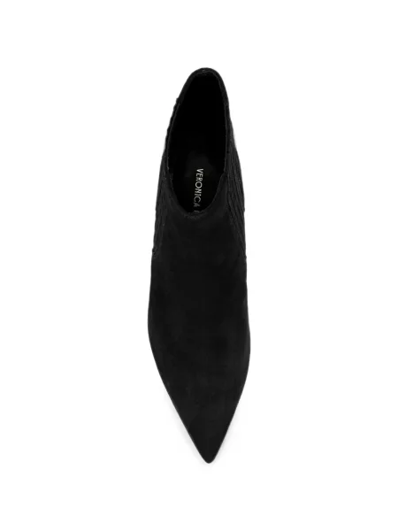 Cizme scurte Veronica Beard din piele de căprioară negru