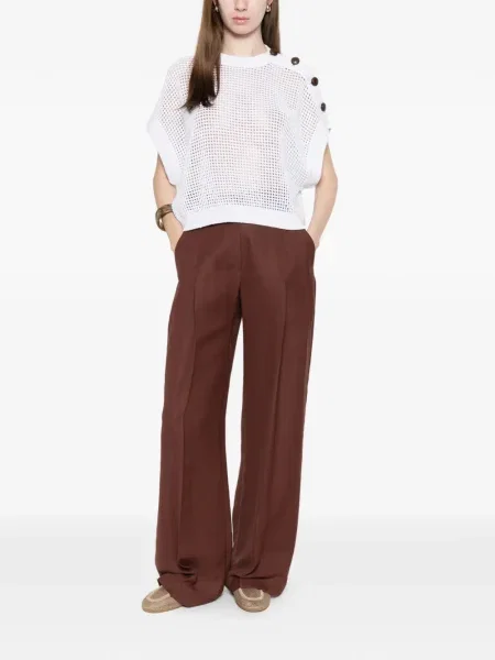 Pantaloni Brunello Cucinelli plisate maro