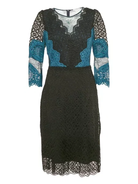Rochie midi Sandro din dantelă până la genunchi de costum negru