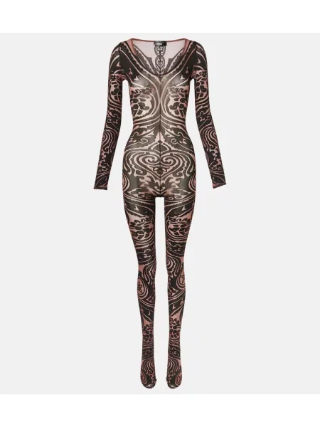 Salopetă Wolford cu model paisley maro