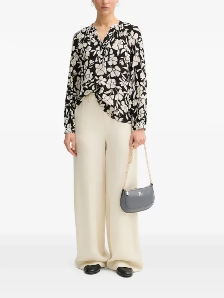 Lung bluză Benetton cu model floral cu imagine negru