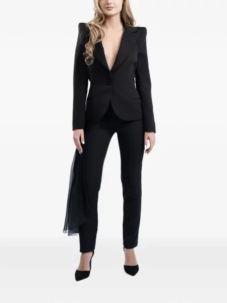 Pantaloni Monarh de mătase negru