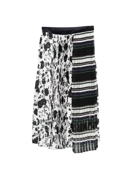 Fusta plisata Sacai cu imagine plisată albastru