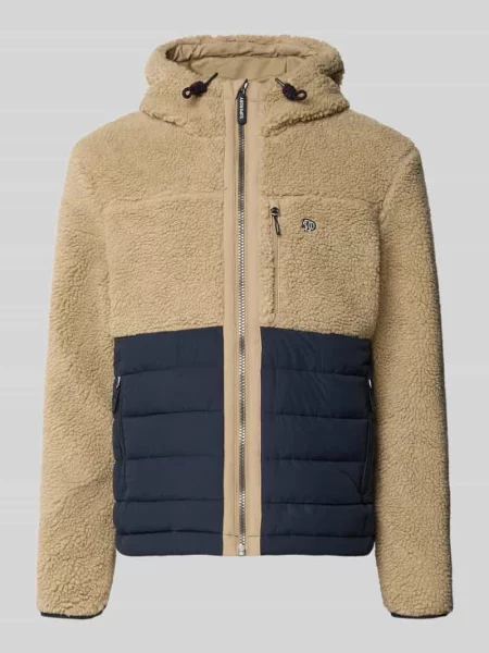 Kurtka w kroju regular fit z futerkiem model Borg' Superdry beżowa