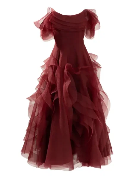 Rochie midi Ana Radu până la genunchi de costum roșu