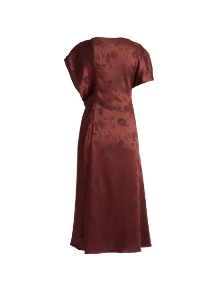 Rochie midi Erdem cu model floral din jacard roșu