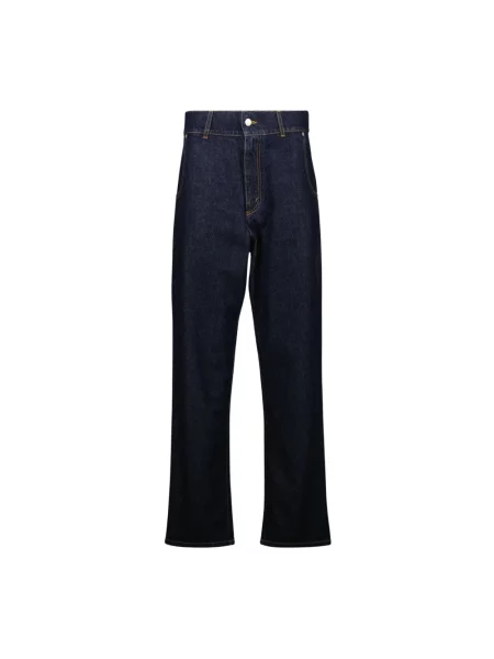 Jeansy Moschino z wysoką talią niebieskie