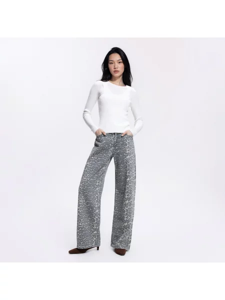 Reserved Džíny wide leg comfort vícebarevná