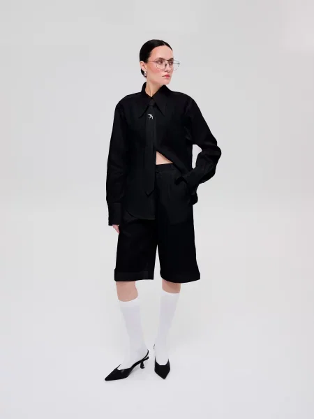 Лляні Шорти GNIZDO чорний