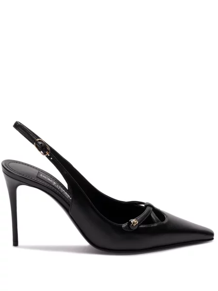 Pantofi cu toc Dolce & Gabbana slingback negru