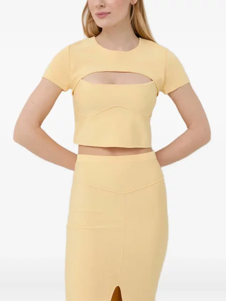 Top Patrizia Pepe scurt galben