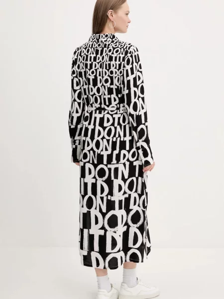 Desigual sukienka TRIPOLI midi oversize czarny