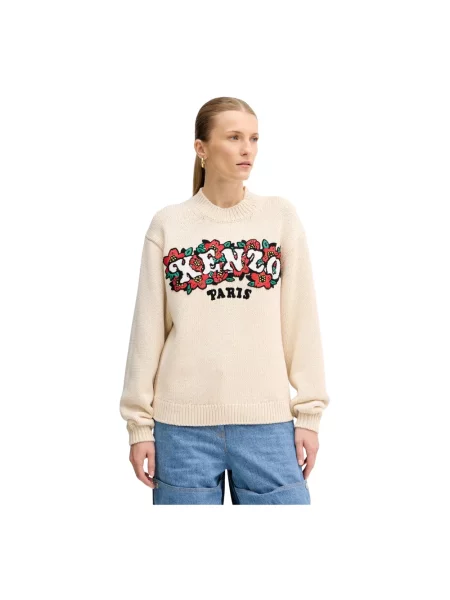 Kenzo sweter wełniany x Verdy beżowy ciepły biały