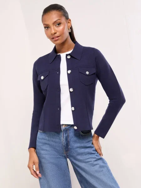 Lipsy Geacă tricotată bleumarin