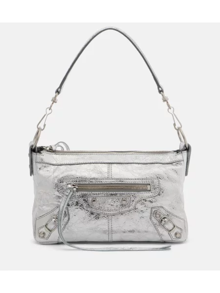 Geanta de piele Balenciaga din piele argintiu