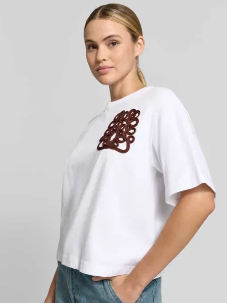 T-shirt z bawełny Rich & Royal biała