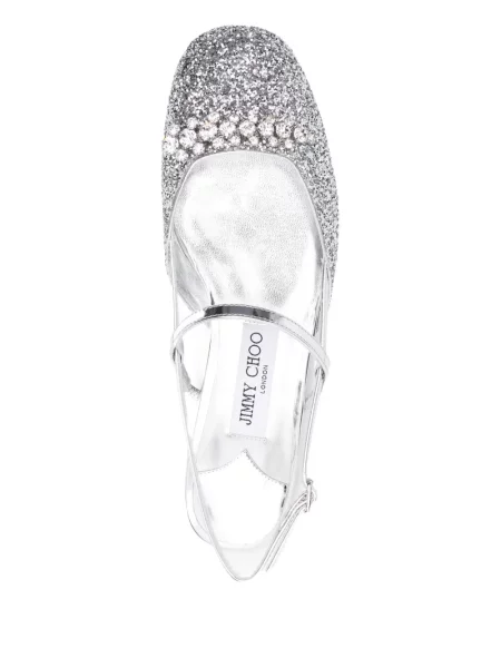 Сандали Jimmy Choo с отворена пета сребристо