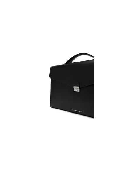 Tommy Hilfiger Poslovna torba Th Business Leather Computer Bag črna