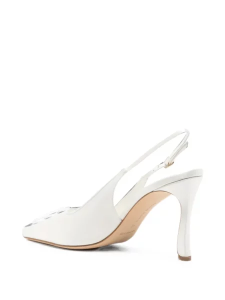 Pantofi cu toc Manolo Blahnik slingback alb