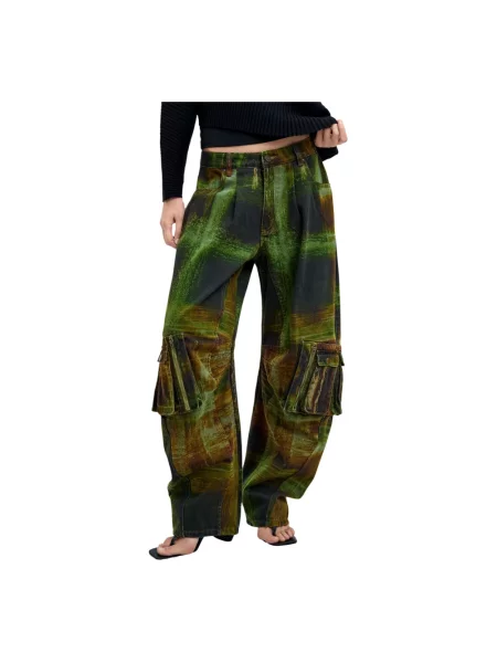 Spodnie cargo Desigual zielone