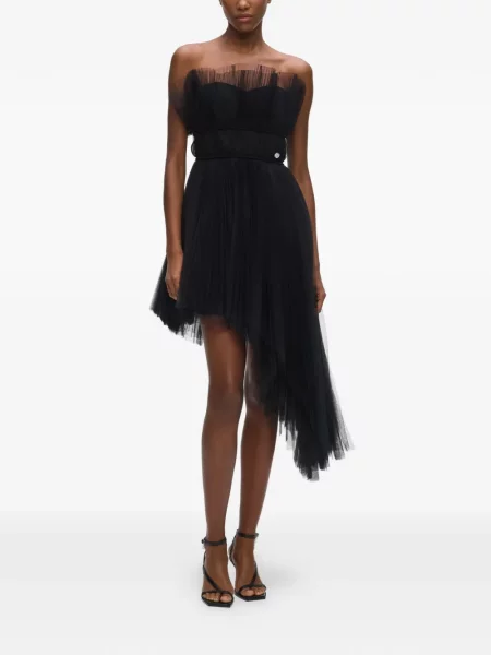 Rochie Karl Lagerfeld din tul asimetrică negru