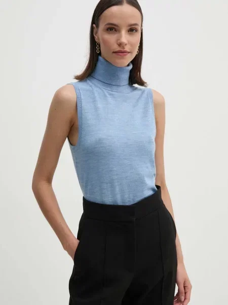 Gyapjú mellény Tommy Hilfiger kék