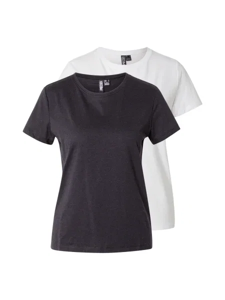 PIECES Tricou negru alb