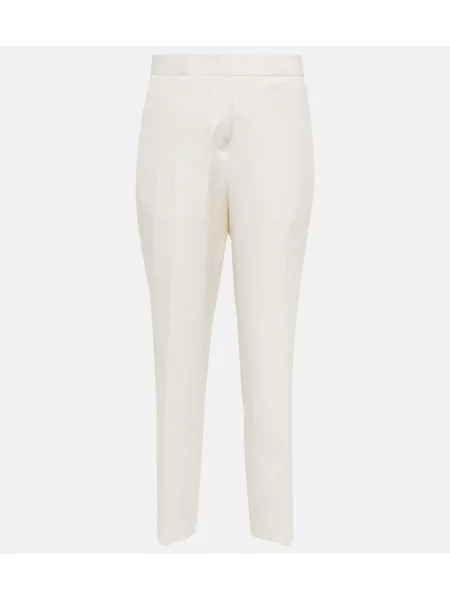 Pantaloni Jil Sander de lână alb