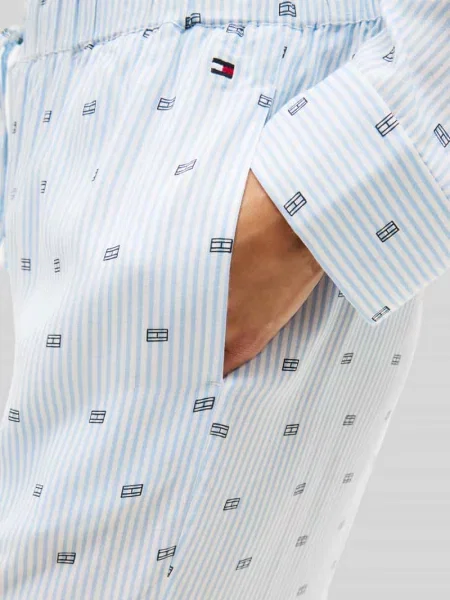 Spodnie od piżamy z nadrukiem z Tommy Hilfiger niebieskie