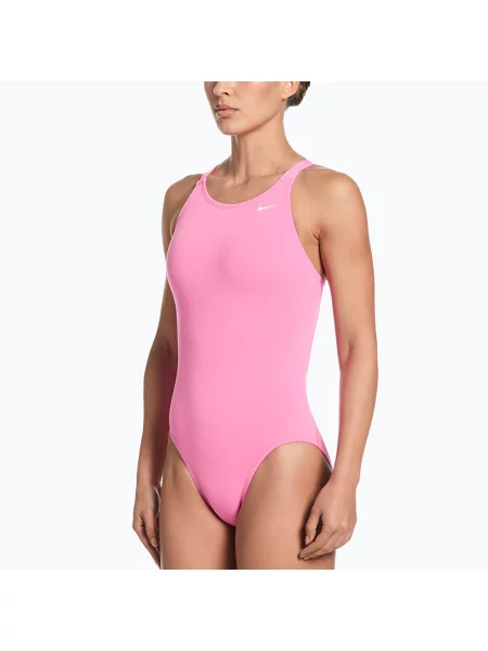Costum de baie întreg pentru femei Nike Hydrastrong Solid pink glow roz