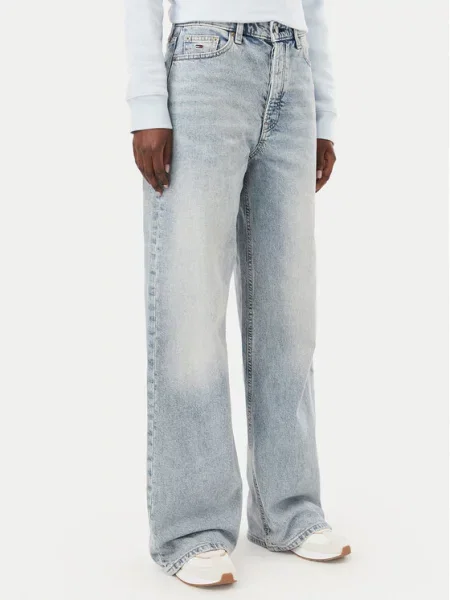 Tommy Jeans Blugi Wide Leg albastru