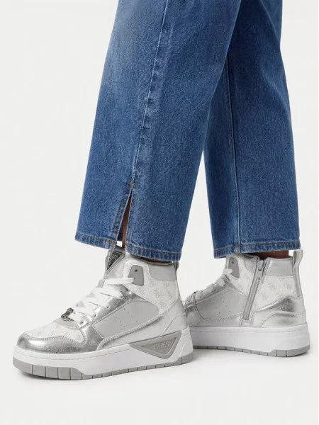 Guess Sneakersy Srebrny