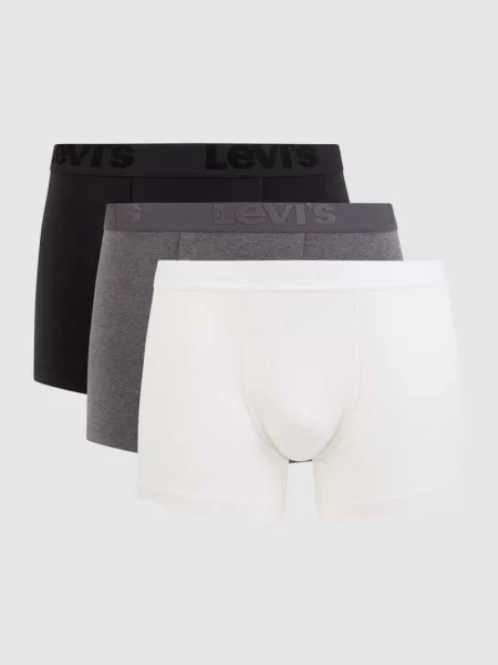 Obcisłe bokserki z dodatkiem streczu w zestawie 3 szt. Levi's czarne