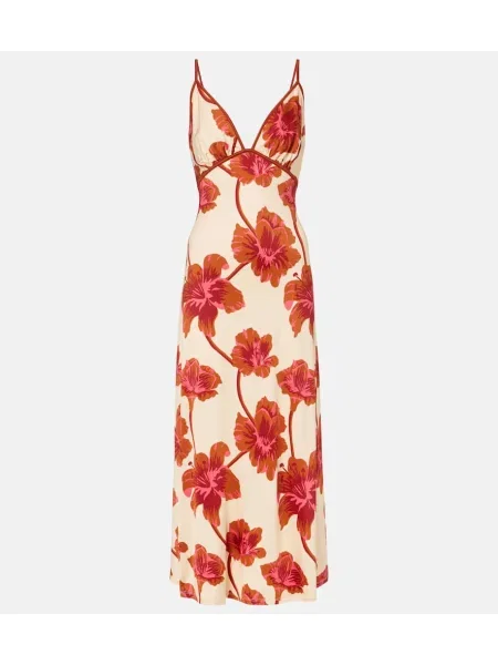 Rochie maxi Johanna Ortiz din jerseu de costum roșu