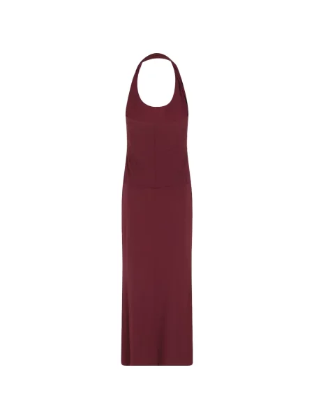 Rochie Seventy cu gât halter de costum roșu